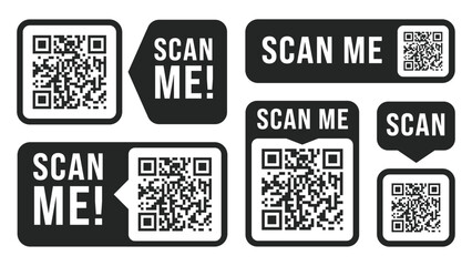Fototapeta premium QR Code Ready to Use Isolated On White Background
