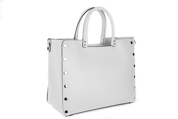 Bag clutch isolated on white fashion leather