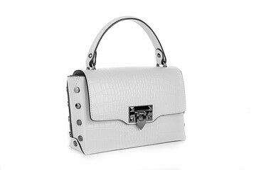 Bag clutch isolated on white fashion leather