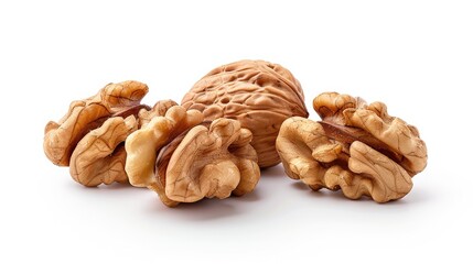 A flavorful and aromatic walnut, isolated on a white background 