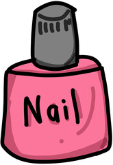 A nail color in pink color 