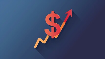 Icon of a dollar sign with an upward arrow