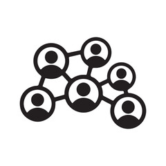 People Network Connection Icon Isolated. Technology. Logo. Vector Illustration, networking line icon, networking modern line style icon