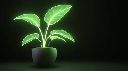 Brilliant Glowing Sapling in a Pot