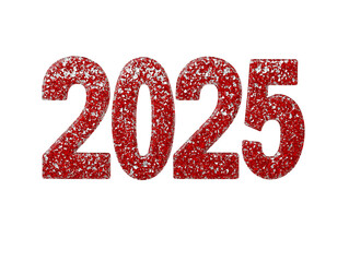 2025 - Nowy Rok, transparentne tło. - obrazy, fototapety, plakaty