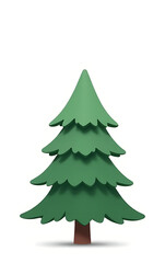 Fototapeta premium A cute pine tree on a white background evokes merry Christmas and winter concepts with simple minimalist ideas._00002_
