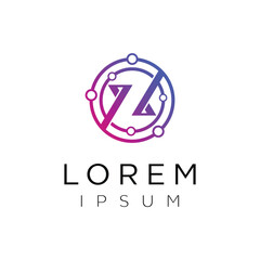 Initial Letter Z with line art, App  Data Technology Logo Design Inspiration