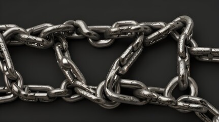 Stainless steel chain isolated on transparent.generative.ai 