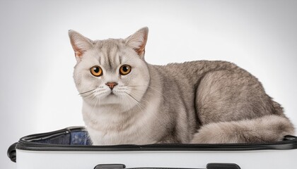 Charming British Shorthair Cat Isolated on Transparent Background - Perfect for Pet Lovers, Designers, and Cat Enthusiasts Seeking High-Quality Images for Various Projects
