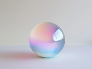 Obraz premium iridescent sphere on a minimalistic background