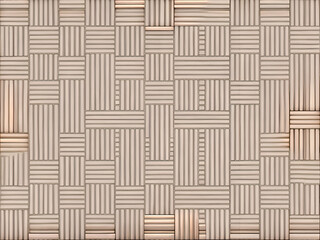 Abstract Geometric Pattern of Interlocking Wooden Strips.