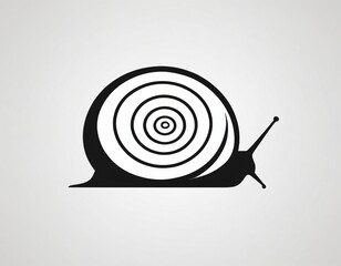 Snail icon. snail head front view simple black design isolated on white background. illustration. Ai generated image.
