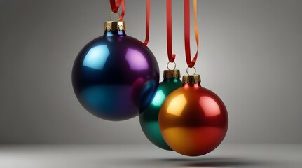 Set of colored Christmas balls isolated.generative.ai 