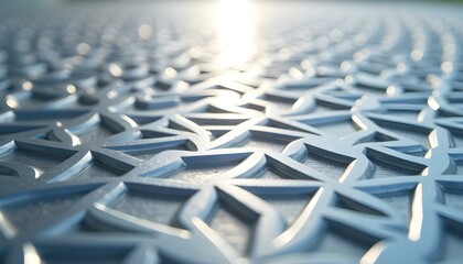 Fototapeta premium Intricate Metal Texture with Geometric Design for 3D Backgrounds