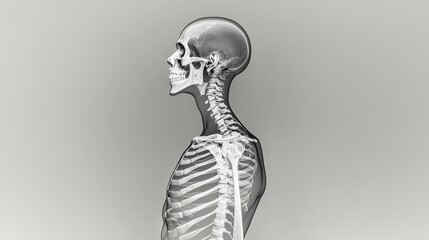 human skeleton side view x-ray illustration