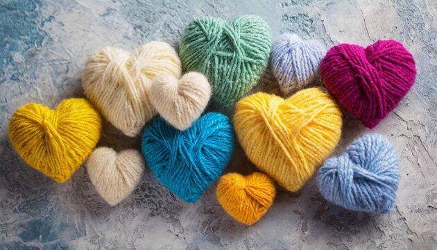 Bunte Strickherzen aus Wolle - Handgemachte Dekoration f&Atilde;&frac14;r Ihr Zuhause, Perfekt f&Atilde;&frac14;r Geschenke, Festlichkeiten und kreative DIY-Projekte, Einzigartige Farben und Muster f&Atilde;&frac14;r jeden Anlass
