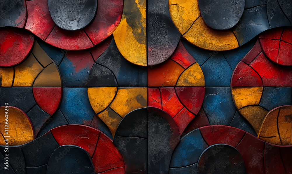 Aufkleber abstract pattern in a combination of dark tones.