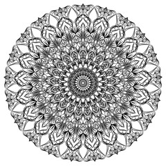 Beautiful floral pattern mandala art isolated on a white background, decoration element for meditation poster, yoga, banner, henna, invitation, cover page, design element mandala art, vector art