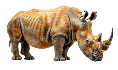 Fototapeta premium Wildlife of brown rhino. Animal clip art