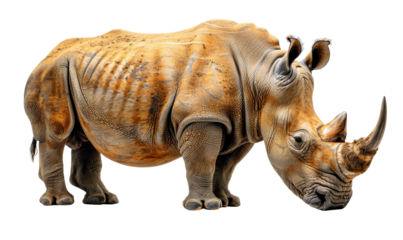 Wildlife of brown rhino. Animal clip art