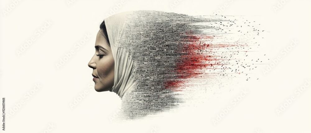 Aufkleber cultural reflection of identity artistic expression digital art minimalist setting profile view visu