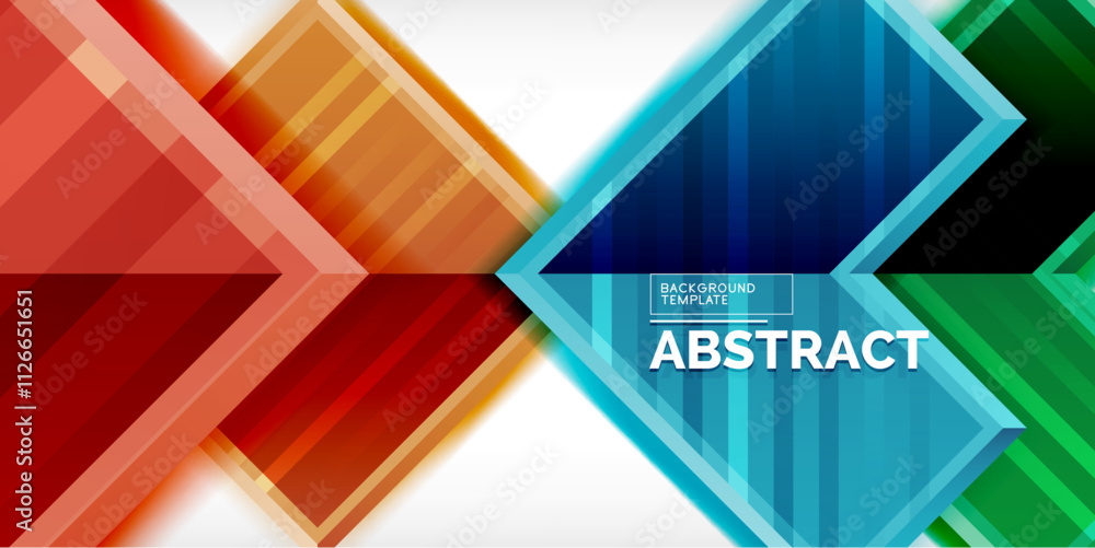 Poster Arrow symbols created with 3d effects and line texture geometric abstract background