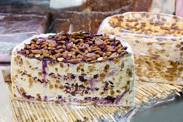 An array of assorted traditional nougat bars