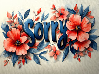 poppy flowers. postcard. poster. sorry