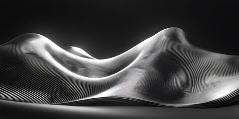 Naklejka premium Abstract metallic landscape with undulating, textured surface.