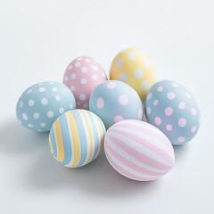 Obraz premium A collection of colorful Easter eggs featuring various unique designs on them