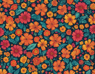 seamless pattern with flowers