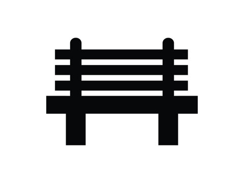 Wooden bench icon vector illustration isolated on white background.