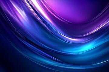 Fototapeta premium Abstract Blue and Purple Neon Waves with Glowing Effect
