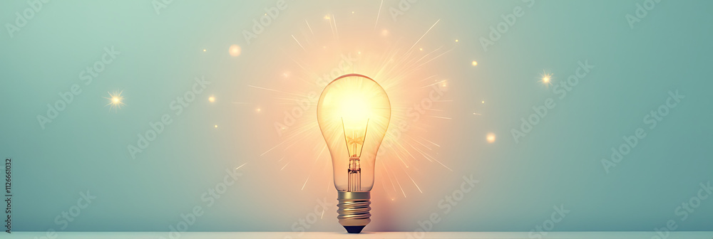 Poster Illuminating ideas and creative concepts burst forth with a spark of genius on a soft pastel colored background._00002_
