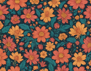 seamless pattern with flowers