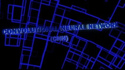 Convolutional Neural Network (CNN) Word With Blue Background
