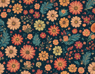 seamless pattern with flowers