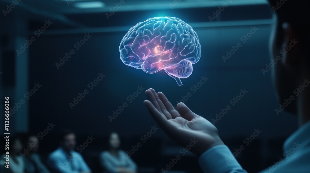 Poster holographic brain representation in a presentation setting