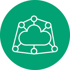 IoT Ecosystem line circle icon