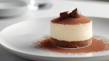 Delicious Tiramisu Served on Elegant White Plate
