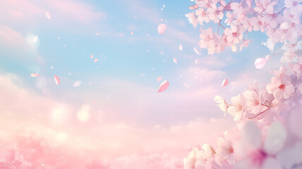 青空に舞う桜の花びら