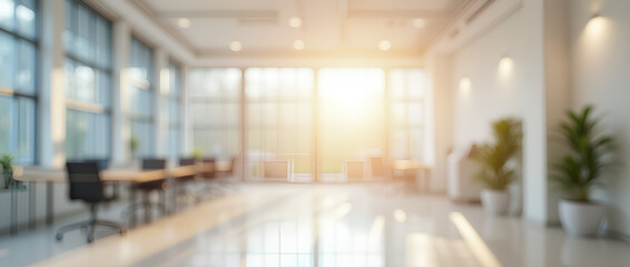 Blurred modern white and open space office interior