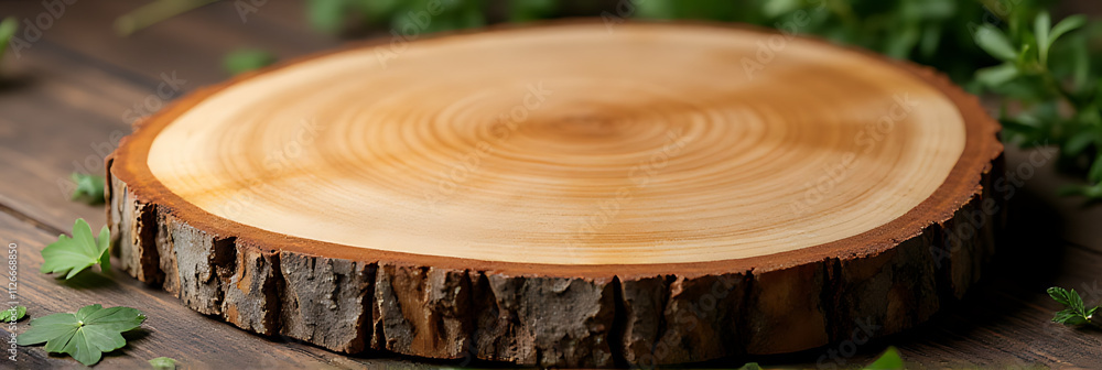 Aufkleber the beautiful texture of a wooden tree stump or chopping board is often used as a backdrop in design