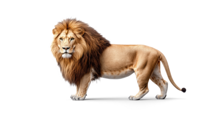Majestic Lion Standing on Transparent Background