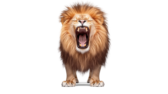 Roaring Lion on Transparent Background