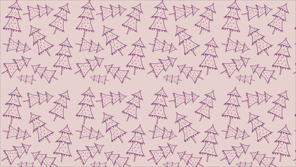 Background with Hand-Drawn Christmas Trees - Festive Pattern for Holiday Cards, Wrapping Paper, and Winter Decor
