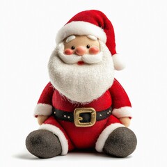 Cute Santa Claus toy isolated on white background.