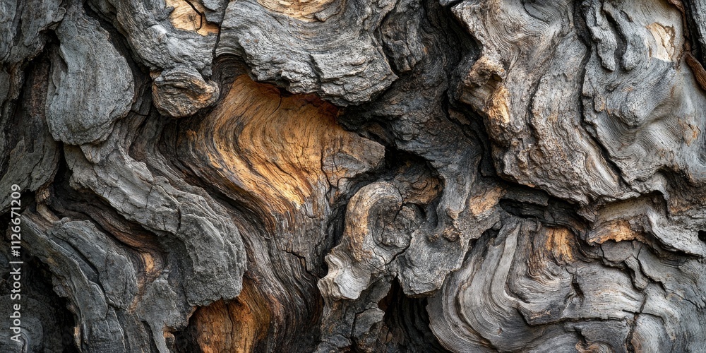 Poster dry tree bark is found throughout the forest, showcasing the unique textures and patterns of tree ba