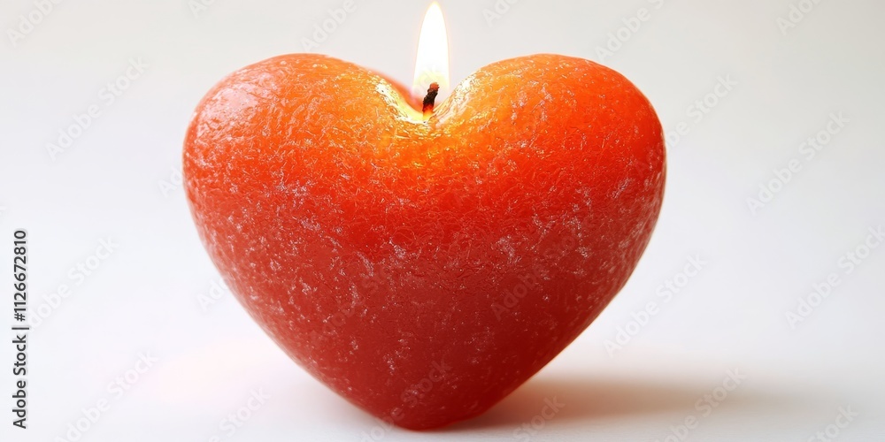 Poster heart candle displayed on a white background creates a warm and inviting atmosphere. this heart cand