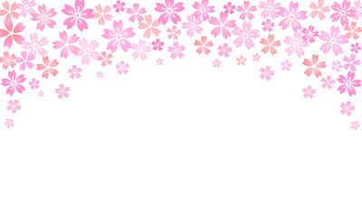 桜の花　フレーム　飾り　枠　和風　おしゃれ　シンプル　和　素材　お花見　入学　卒業　新生活　ひな祭り　キャンペーン　年賀　正月　新春　白背景　白バック　透過